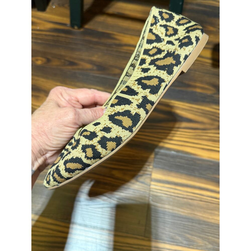 Skechers Air Colled Memory Foam Knit Ballet Flats Cheetah Print Size 8